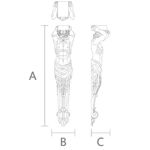wooden extra large artistic atlas statue corbel - 1